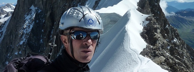 Icicle guide Alain on the Rochefort Arete