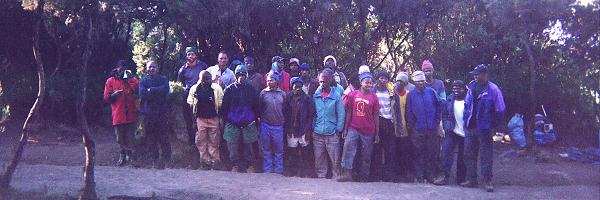 The team of local porters and some of the guides that are used on each expedition