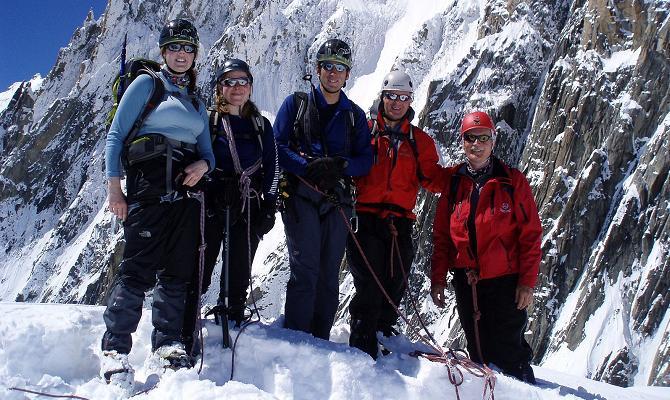Icicle groups on Pointe Lachenal
