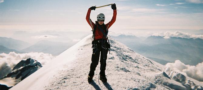 Rachel on the summit of Mont Blanc