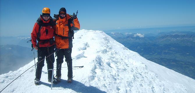 Chris & Joe on the summit of Mont Blanc