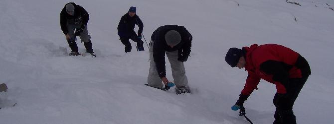 Photo: searching with avalanche transceivers