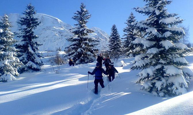 Photo: snowshoeing through the alpages and forests