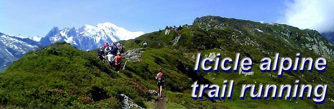 Running towards the summit of Aiguillette des Posettes, with Mont Blanc ahead.