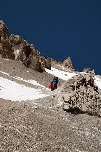 On traverse up to Camp 3 (6100m)