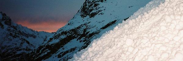 Photo of soft slab avalanche debris near the Leschaux hut, Chamonix