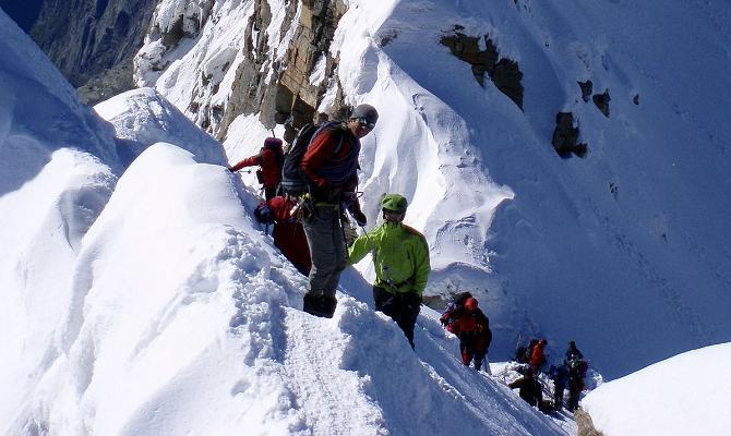 Icicle groups on summit ridge of Gran Paradiso