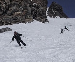 Epic off piste conditions on the Grands Montets