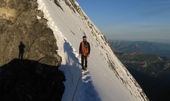 Icicle guide on the Mitilleggi Arête of the Eiger