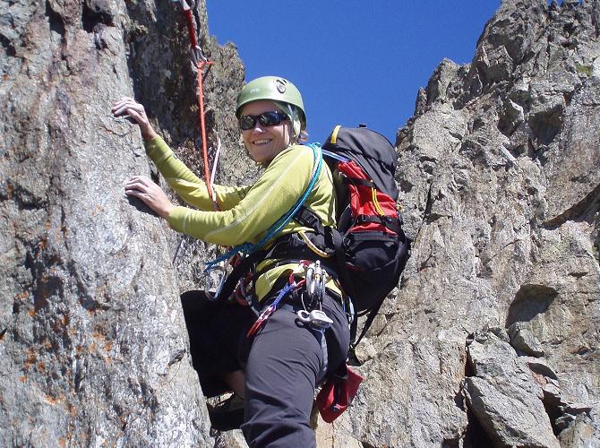 Climbing in the Aiguilles Rouges above Chamonix Mont Blanc