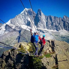 Via ferrata in the Chamonix valley