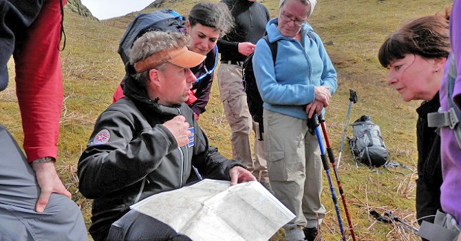 Practising skills for moving over steep ground